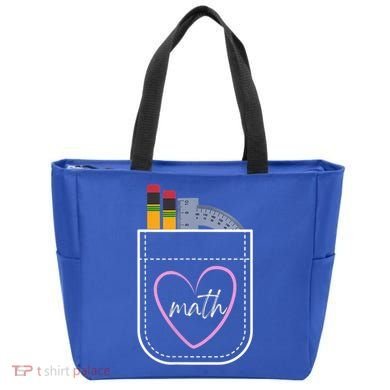 Math Teacher Pocket With Pencils And Protractor Tote Bag