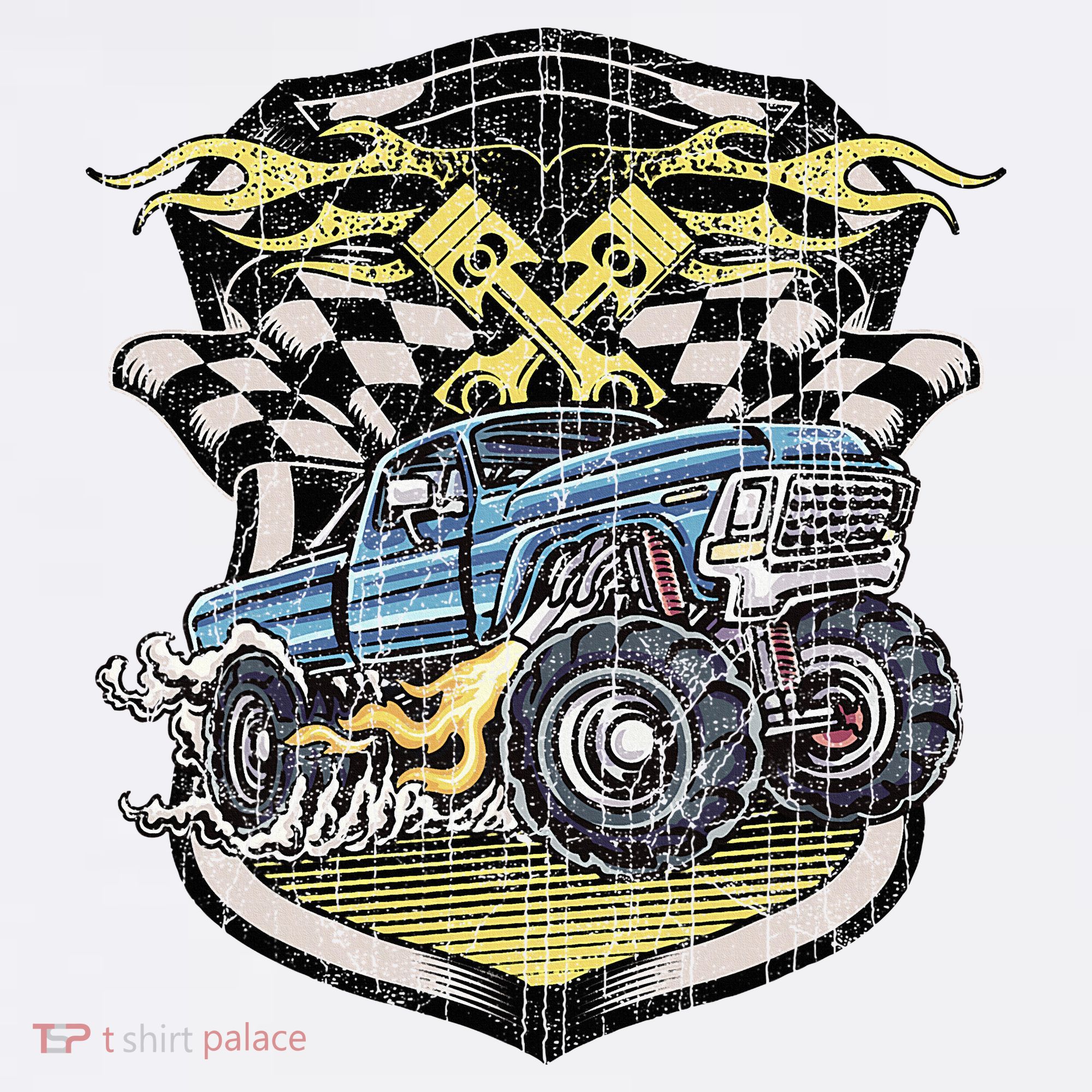 Monster Truck Retro Distressed Vintage Monster Truck T-Shirt
