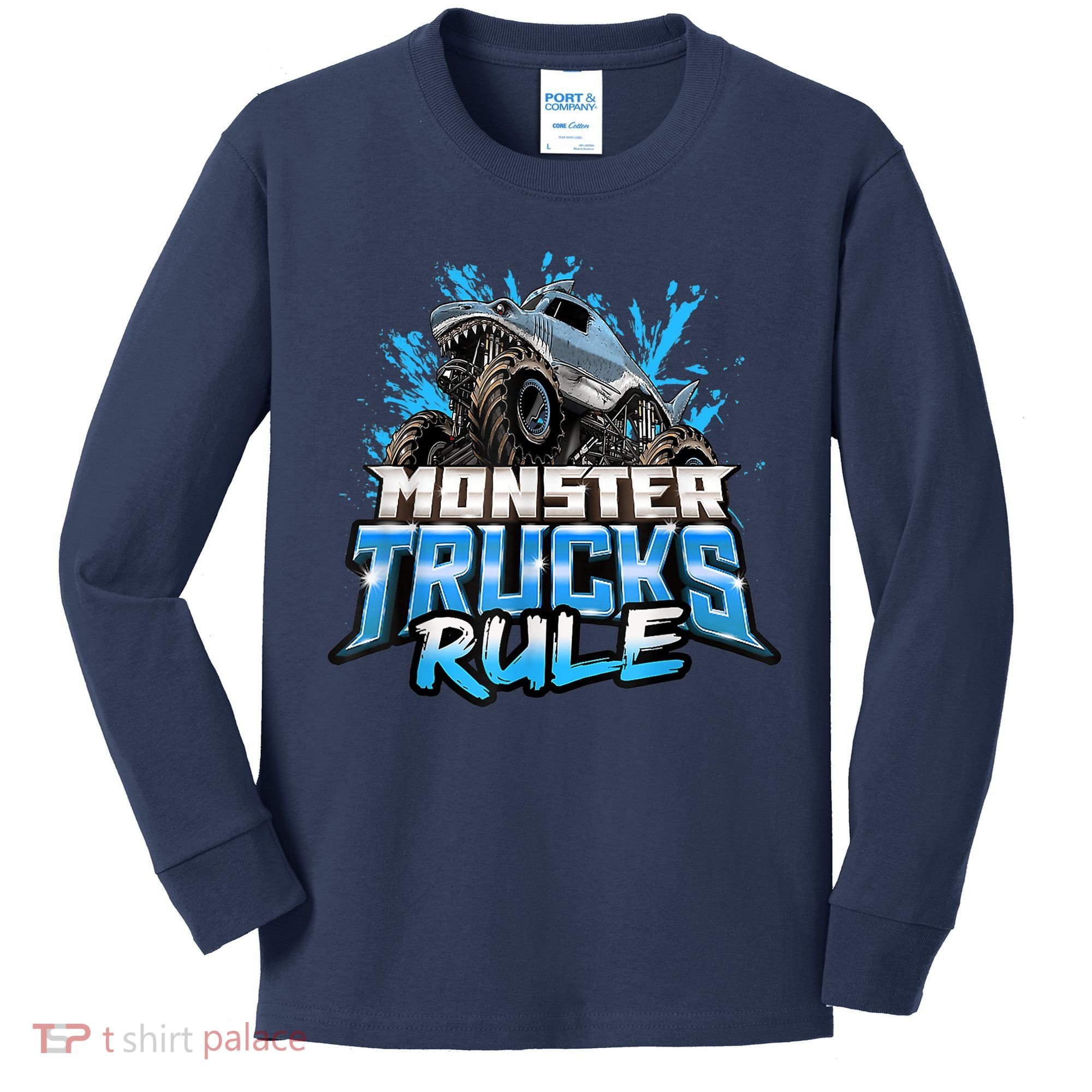 Monster Truck Rule Kids Long Sleeve Shirt