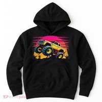 Monster Truck Retro Sunset Monster Trucks Hoodie thumb 0