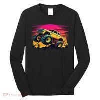 Monster Truck Retro Sunset Monster Trucks Long Sleeve Shirt thumb 0