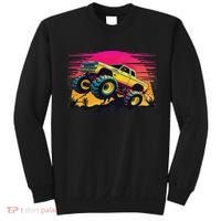 Monster Truck Retro Sunset Monster Trucks Sweatshirt thumb 0