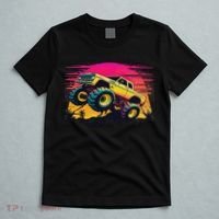 Monster Truck Retro Sunset Monster Trucks T-Shirt thumb 5