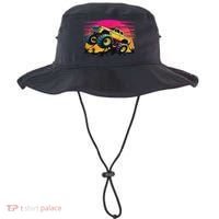 Monster Truck Retro Sunset Monster Trucks Bucket Hat thumb 0