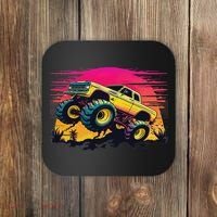 Monster Truck Retro Sunset Monster Trucks Coaster thumb 0
