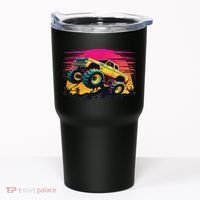 Monster Truck Retro Sunset Monster Trucks Tumbler thumb 0