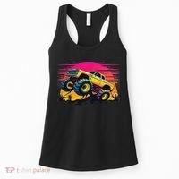 Monster Truck Retro Sunset Monster Trucks Women's Tank Top thumb 0