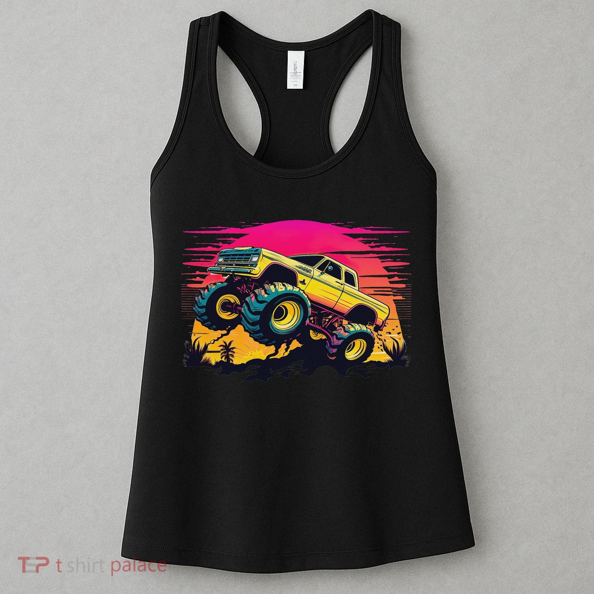 Monster Truck Retro Sunset Monster Trucks Women's Tank Top