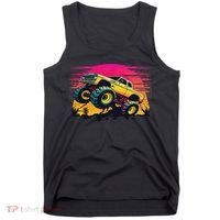 Monster Truck Retro Sunset Monster Trucks Tank Top thumb 0