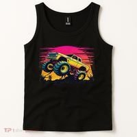 Monster Truck Retro Sunset Monster Trucks Tank Top thumb 2