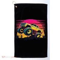 Monster Truck Retro Sunset Monster Trucks Golf Towel thumb 0