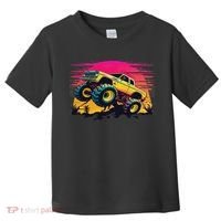 Monster Truck Retro Sunset Monster Trucks Toddler T-Shirt thumb 0