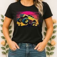 Monster Truck Retro Sunset Monster Trucks Women's T-Shirt thumb 2