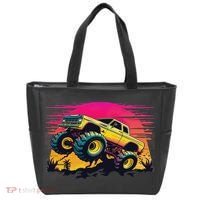 Monster Truck Retro Sunset Monster Trucks Tote Bag thumb 0