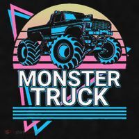 Monster Truck Retro Ladies PosiCharge Tri-Blend Wicking Tank thumb 2