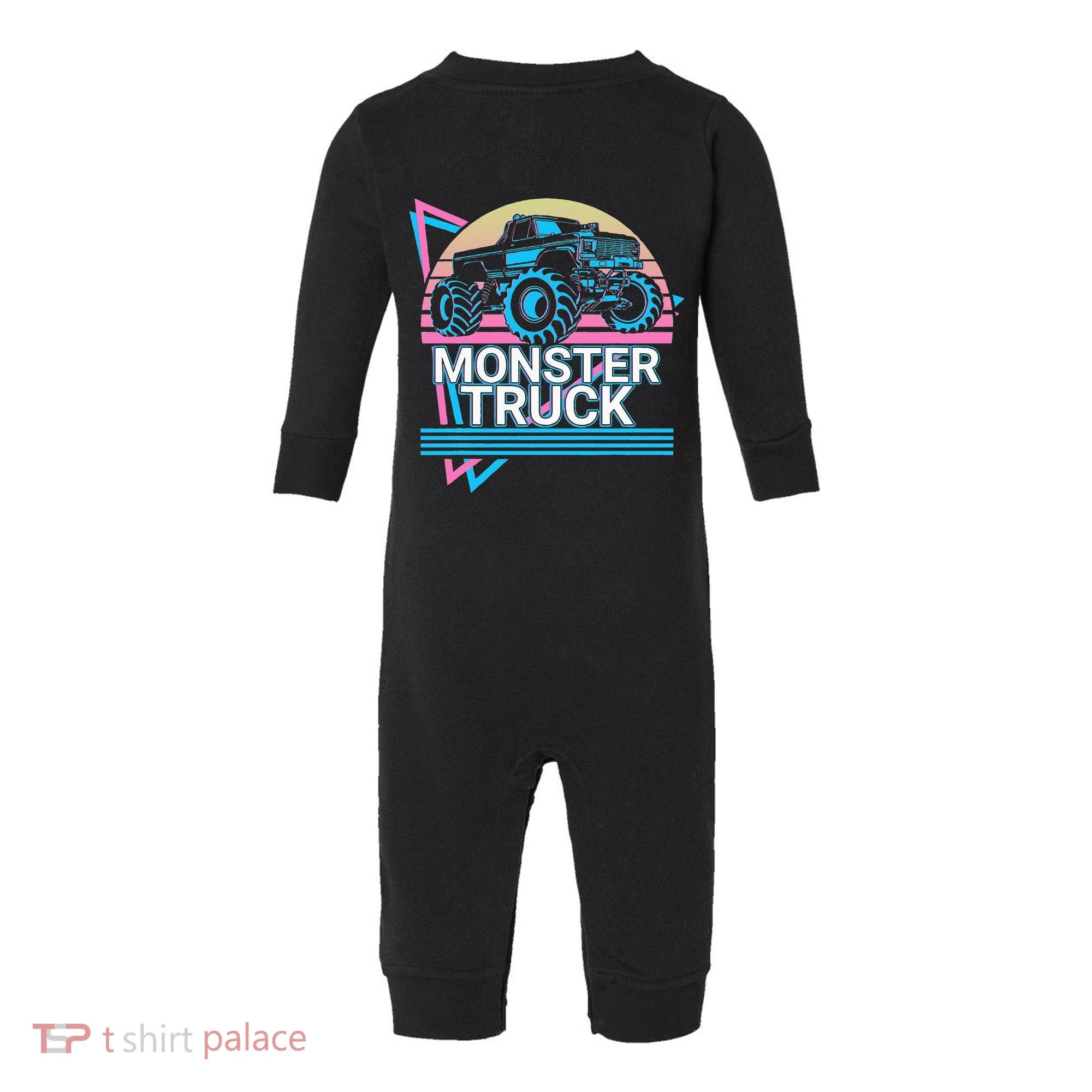 Monster Truck Retro Infant Fleece One Piece