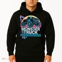Monster Truck Retro Hoodie thumb 2