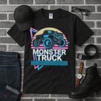 Monster Truck Retro Tall T-Shirt thumb 3
