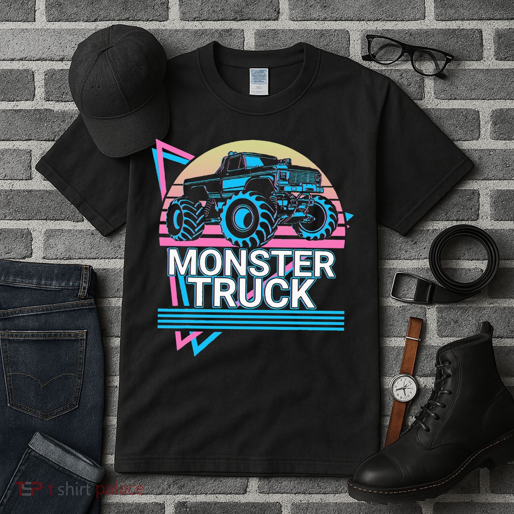 Monster Truck Retro Tall T-Shirt