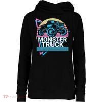 Monster Truck Retro Womens Funnel Neck Pullover Hood thumb 0