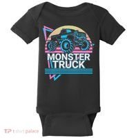 Monster Truck Retro Baby Bodysuit thumb 0
