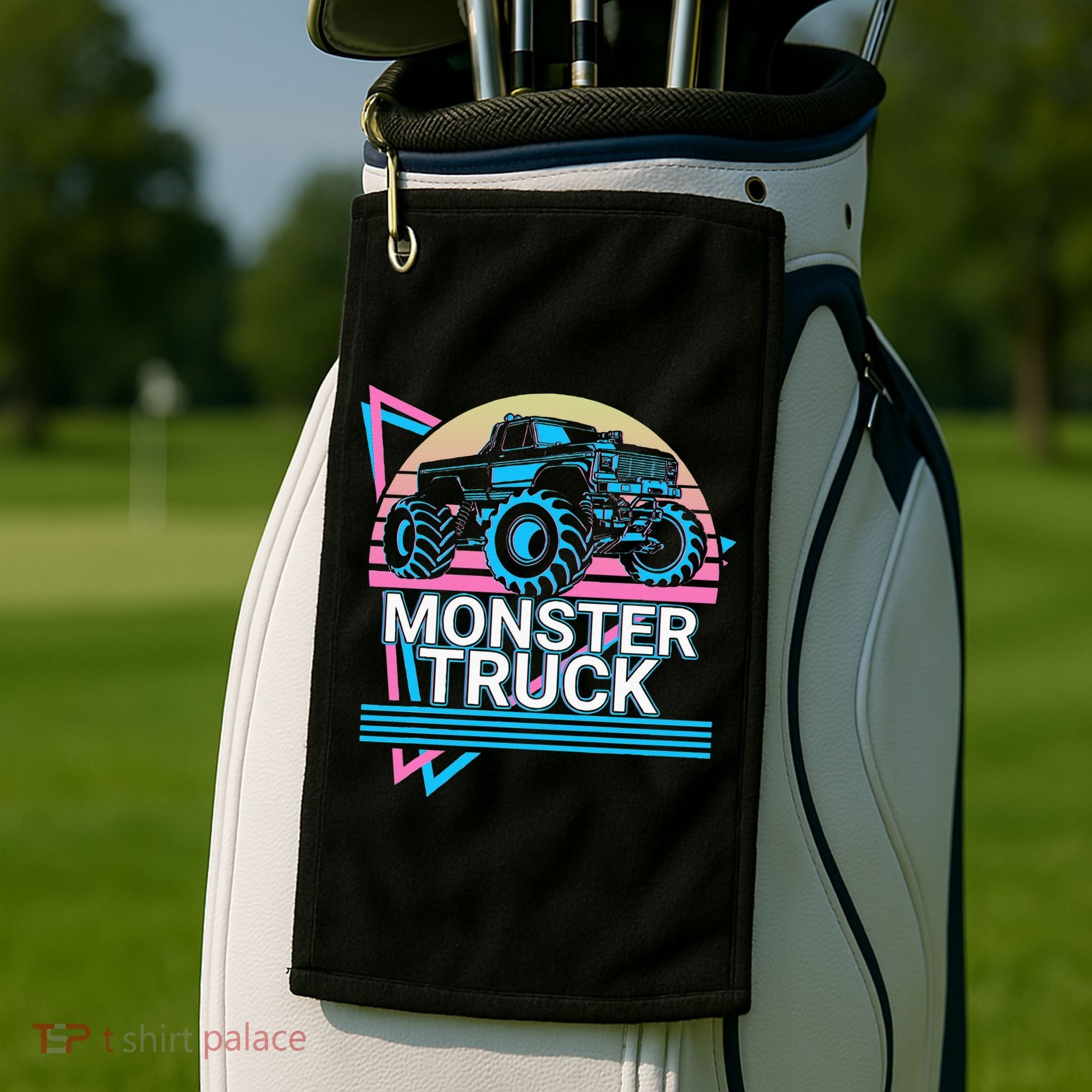 Monster Truck Retro Golf Towel