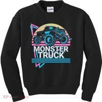 Monster Truck Retro Kids Sweatshirt thumb 0