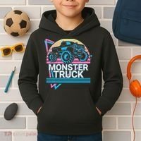Monster Truck Retro Kids Hoodie thumb 2