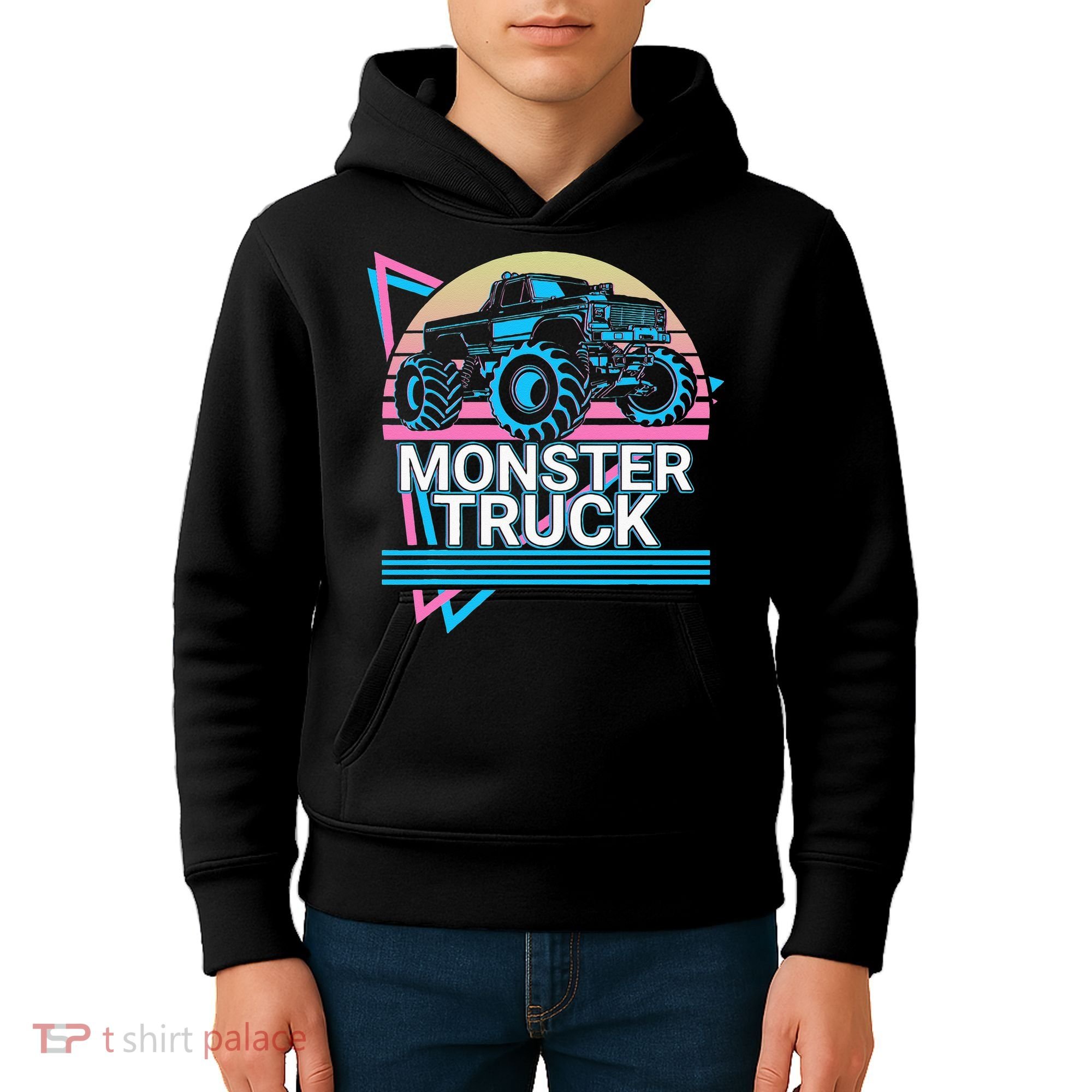 Monster Truck Retro Kids Hoodie