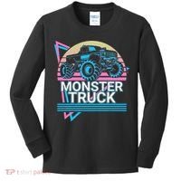Monster Truck Retro Kids Long Sleeve Shirt thumb 0