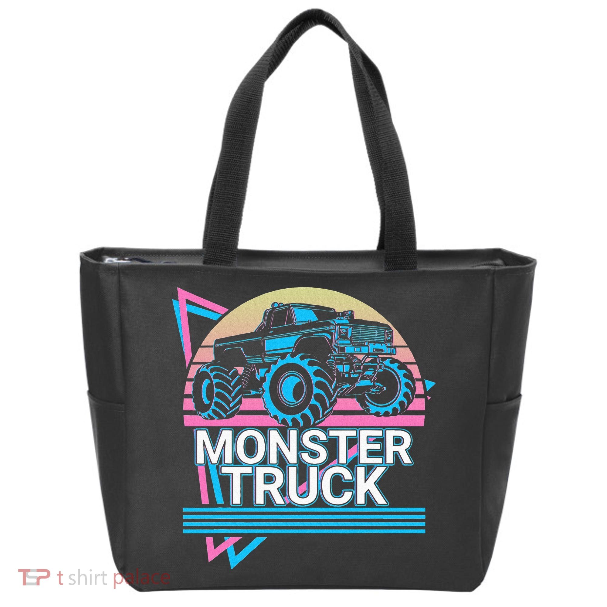 Monster Truck Retro Tote Bag
