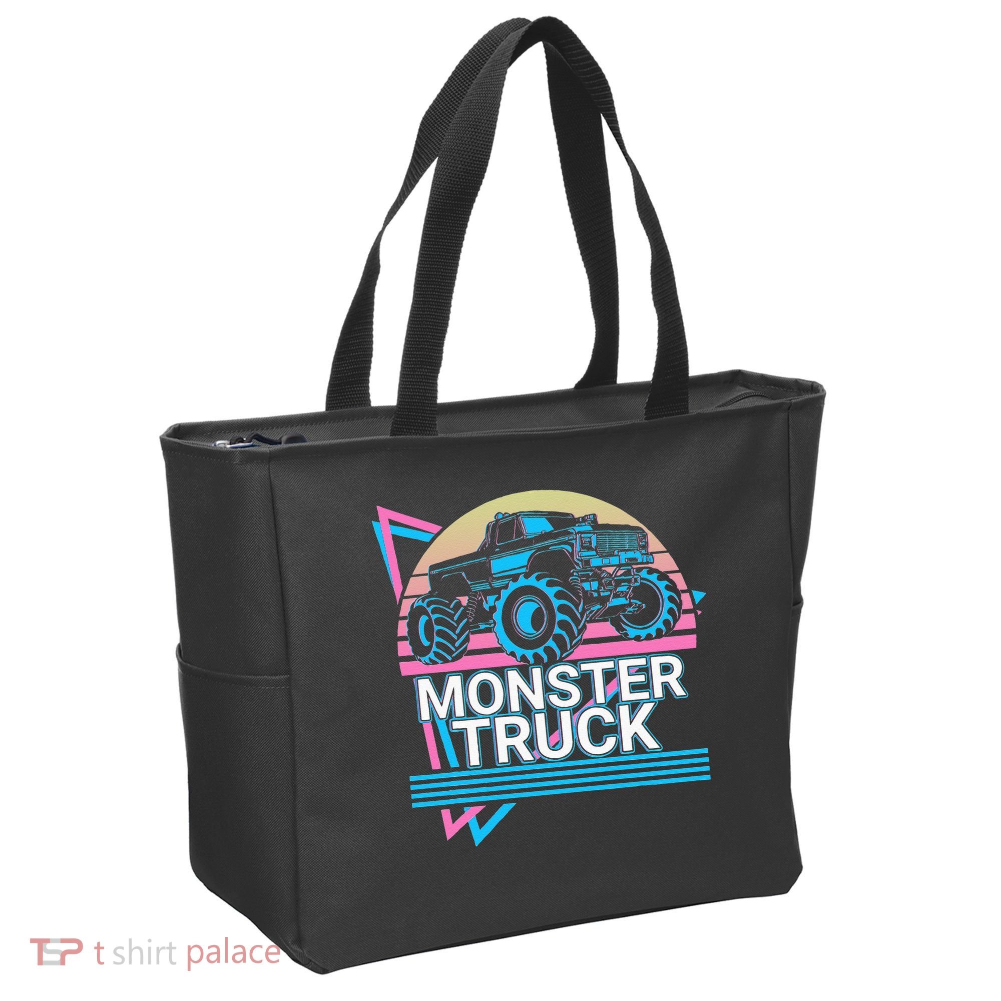 Monster Truck Retro Tote Bag