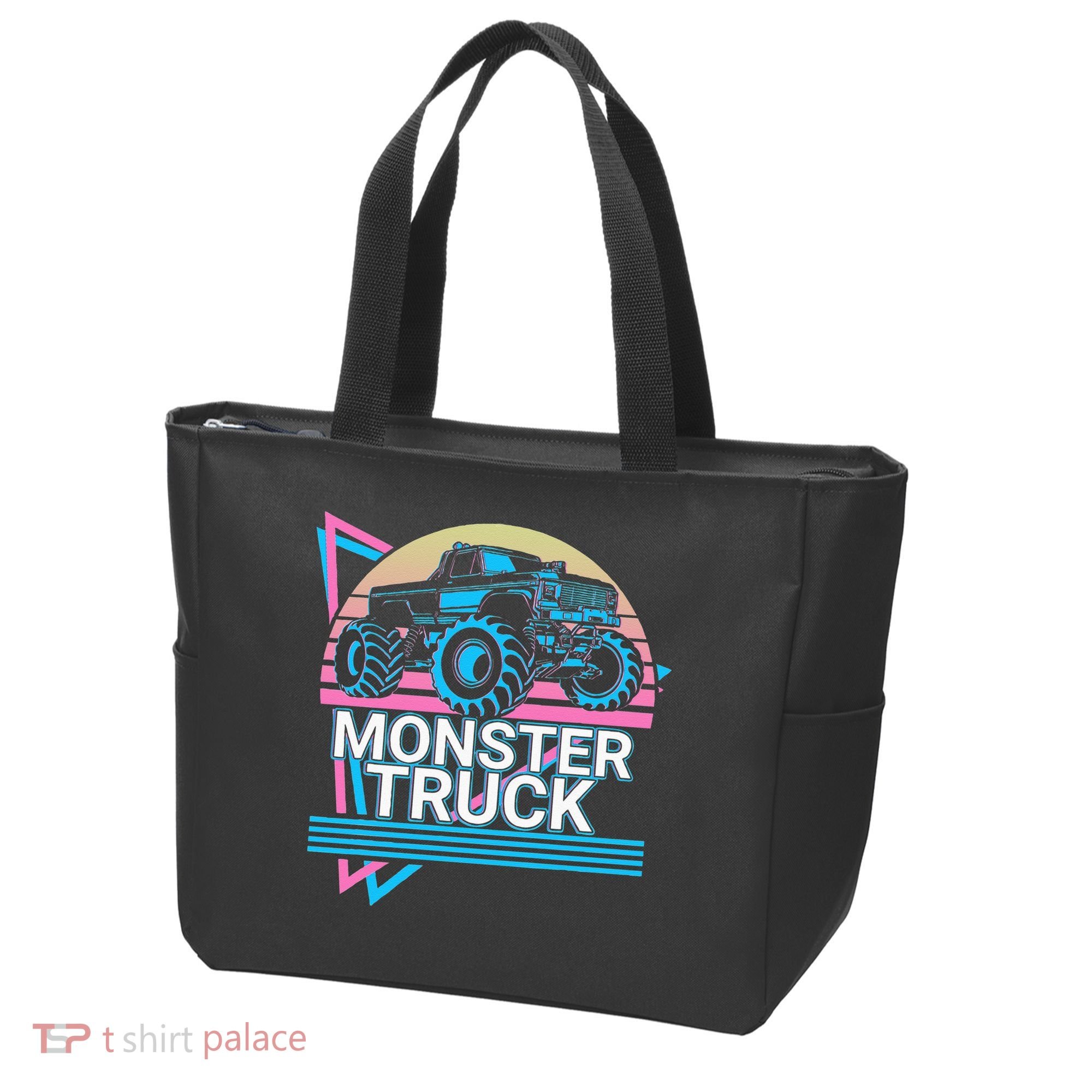 Monster Truck Retro Tote Bag