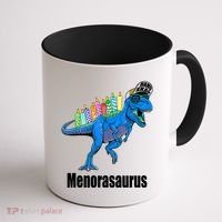Menorasaurus T Rex Hanukkah Funny Dino Coffee Mug thumb 1