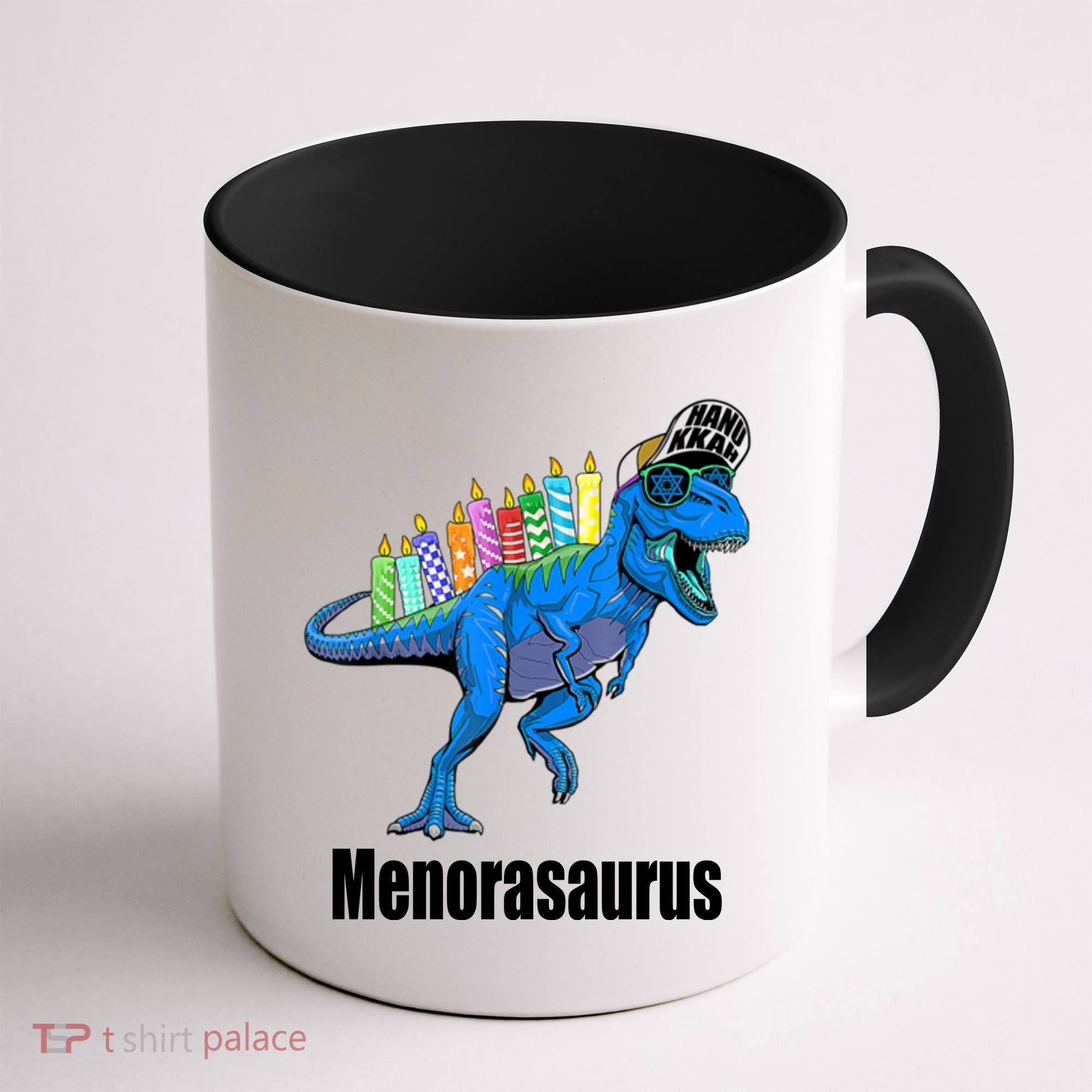 Menorasaurus T Rex Hanukkah Funny Dino Coffee Mug