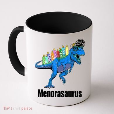 Menorasaurus T Rex Hanukkah Funny Dino Coffee Mug