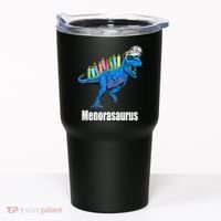 Menorasaurus T Rex Hanukkah Funny Dino Tumbler thumb 0