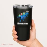 Menorasaurus T Rex Hanukkah Funny Dino Tumbler thumb 2