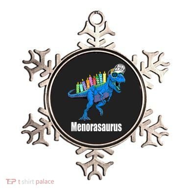 Menorasaurus T Rex Hanukkah Funny Dino Ornament