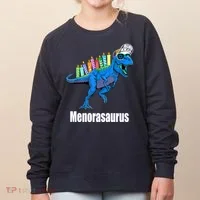Menorasaurus T Rex Hanukkah Funny Dino Women's Sweatshirt thumb 0