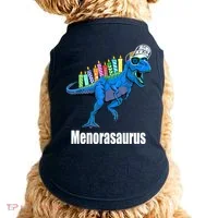 Menorasaurus T Rex Hanukkah Funny Dino Doggie Tank thumb 0