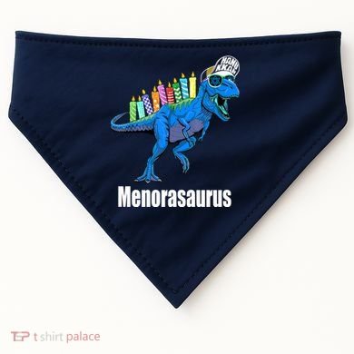 Menorasaurus T Rex Hanukkah Funny Dino USA-Made Doggie Bandana