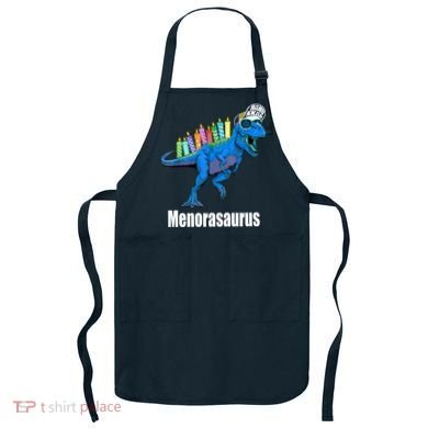 Menorasaurus T Rex Hanukkah Funny Dino Apron