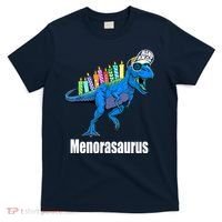 Menorasaurus T Rex Hanukkah Funny Dino T-Shirt thumb 0