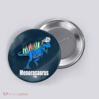 Menorasaurus T Rex Hanukkah Funny Dino Button thumb 0