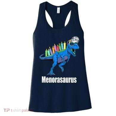 Menorasaurus T Rex Hanukkah Funny Dino Women's Tank Top