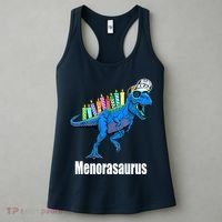 Menorasaurus T Rex Hanukkah Funny Dino Women's Tank Top thumb 3