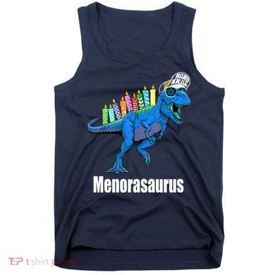 Menorasaurus T Rex Hanukkah Funny Dino Tank Top