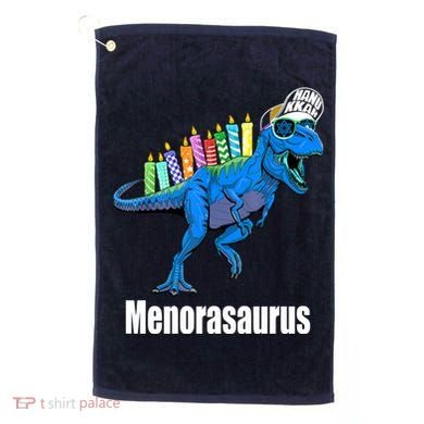 Menorasaurus T Rex Hanukkah Funny Dino Golf Towel