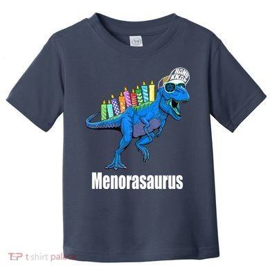 Menorasaurus T Rex Hanukkah Funny Dino Toddler T-Shirt